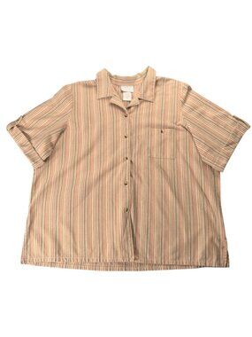 Blair‎ Oversized Striped Button-Up Shirt Women's Plus Size 2XL